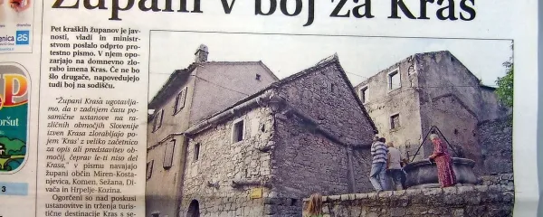 Kraški župani so protestirali zoper domnevno zlorabo imena 
Kras.