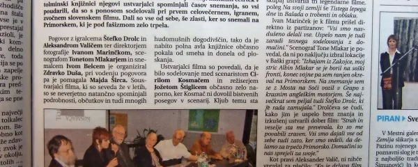 

Po 60 letih so v Tolminu obujali spomine na snemanje filma Na 
svoji zemlji.