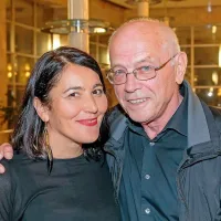 Marjuta Slamič, prejemnica tantadruja za igro, z  nagrajencem za 
življenjsko delo Binetom Matohom, s katerim je veliko igrala.   