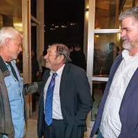 Trije mušketirji novogoriškega teatra (z leve): igralca Ivo Barišič  in 
Sergej Ferrari ter lektor in prevajalec Srečko Fišer 