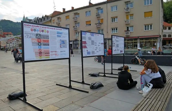 Izsledki odlične raziskave o trgovski ponudbi    so na ogled na Mestnem trgu v Idriji.