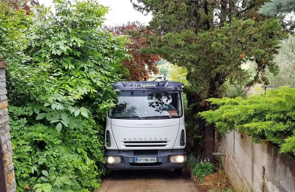 Veje in grmovje, ki segajo na vozišče, ogrožajo varnost udeležencev v prometu in povzročajo škodo na vozilih.