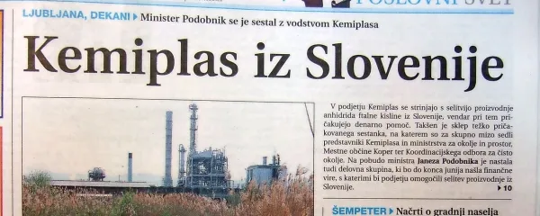 Kemiplasovi proizvodnji AFK v Sloveniji so bili šteti dnevi.