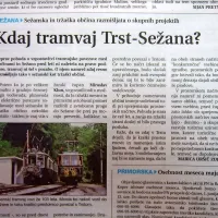 V Trstu in Sežani so razmišljali o tramvajski povezavi obeh mest.
