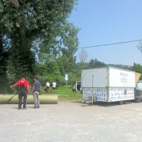 Delavci na Sv. Katarini urejajo tudi črpališče za odpadne vode.