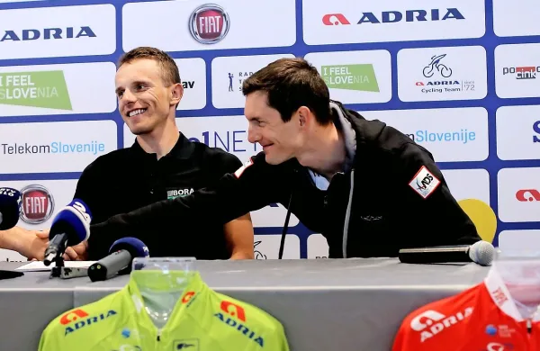 Poljak Rafal Majka (levo) bo branil lansko zmago, na letošnji 
slovenski pentlji pa bo kolesaril tudi Britanec Marc Cavendish.