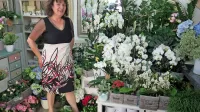Erika Kljun Peric med rožami. Najljubše nima, všeč pa so ji bele 
rože, še posebej šmarnica. 