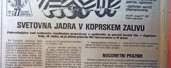 Koper se je pripravljal na svetovno mladinsko prvenstvo optimistov.