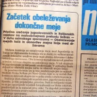 S srečanjem italijanskih in jugoslovanskih vojakov na maloobmejnem prehodu 
Solkan so slovesno obeležili uvod v začetek označevanja meje med državami po 
določbah osimskega sporazuma.