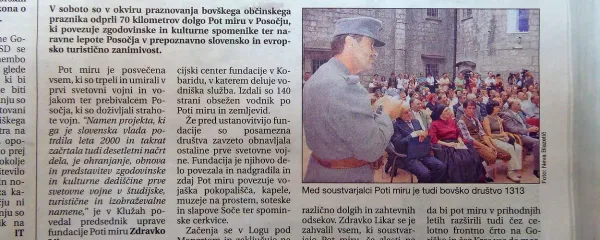 V Bovcu so slovesno odprli 70 kilometrov dolgo Pot miru v 
Posočju.