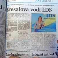 Vajeti stranke LDS je prevzela v roke Katarina Kresal. Nekoč 
najvplivnejše stranke  danes ni več na političnem parketu.