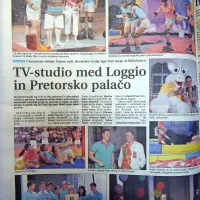 Osrednji koprski trg se je za nekaj dni spremenil v televizijski 
studio na prostem. Na Titovem trgu so namreč snemali oddajo 
Dajmo naši, slovensko verzijo Iger brez meja.  