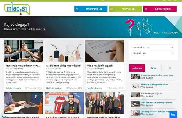  Nov portal mlad.si mladim ponuja zanje pomembne informacije 
na enem spletnem mestu.