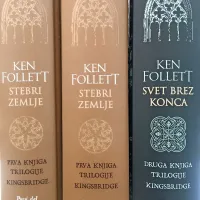 Ken Follett:  $@ 
Stebri zemlje 
(drugi del) in 
Svet brez konca 
(prvi del), 
prevedel 
Uroš Kalčič, 
Mladinska knjiga, 
597 in 607 strani, 
cena posamezne 
knjige 37,99 evra