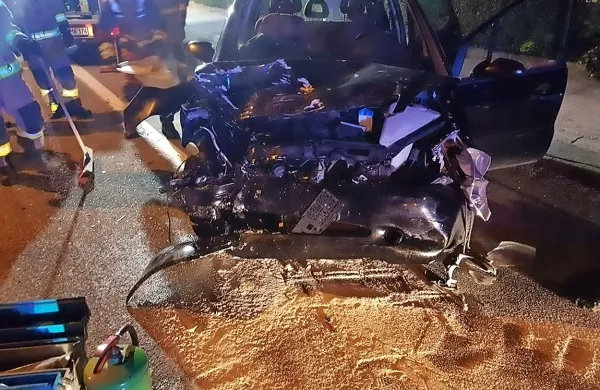 V torkovi nesreči v Spodnji Idriji sta se dve ženski lažje poškodovali.