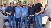 Na osrednji predstavitvi vodnika Slow Wine v Montecatini Terme v 
Toskani so bili tudi (z leve): Marjan Simčič, Primož Lavrenčič 
(Burja), Borut Blažič, Martin Gruzovin (Guerila) in Lan Kristančič 
(Movia).  