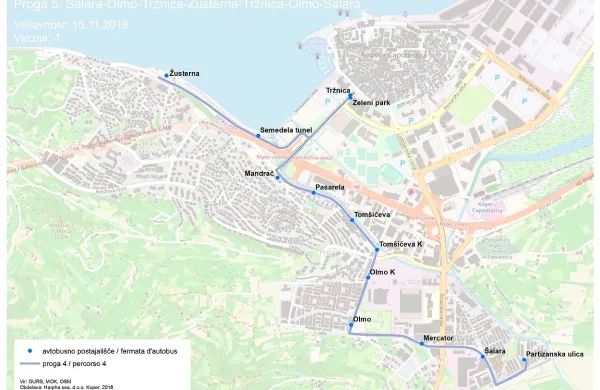 Potek nove avtobusne linije