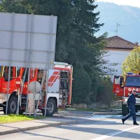Požar na bencinski črpalki - na srečo le vaja
