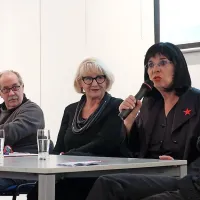 Na okrogli mizi so sodelovali (z leve) Martin Lissiach, Marko Sosič, 
Irena Urbič, Svetlana Makarovič in Erik Valenčič