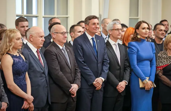 Današnji sprejem najboljših športnikov in športnic leta 2018 v 
predsedniški palači.