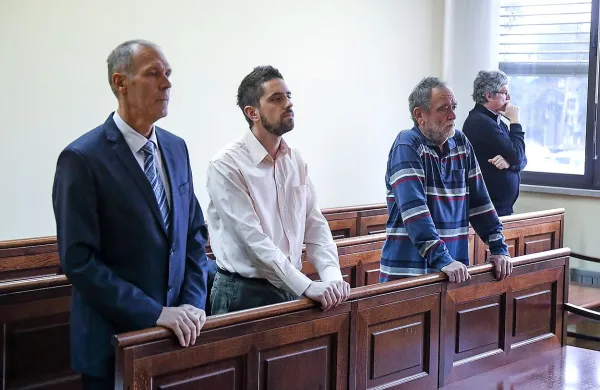 France Krašovec in soobtoženi ob izreku sodbe.