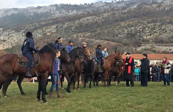 Tudi v Zanigradu tradicionalno žegnanje konj