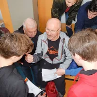 Za uspeh mladih idrijski gornikov gre dosti zaslug Nacetu Breitenbergerju (na sredini). 