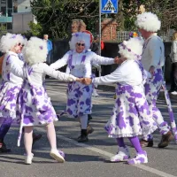Med povorko so nastopajoči tudi zaplesali.
