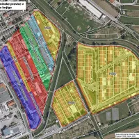 Na zemljevidu Šalare barve označujejo območja, kjer potekajo 
sodni spori glede lastništva parcel.