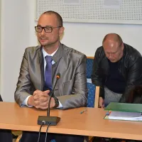 Sandi Kovačevič, v ozadju Sergej Vorožejkin 