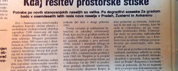 Na Koprskem so načrtovali gradnjo 2100 novih stanovanj.