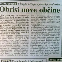 V Šempetru in Vrtojbi so se pripravljali na referendum o ustanovitvi nove občine.