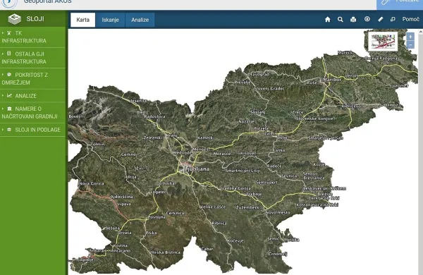 Portal omogoča vpogled v različne vrste infrastrukture elektronskih komunikacij in njihovih podatkov.