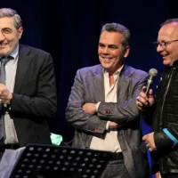 Čestitke koprskemu radiu in zahvale poslušalcem so  izrekli (z leve)  
Maurizio Canetta, Aljoša Curavić in povezovalec  večera  Andrea F. 