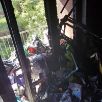 Zagorelo v stanovanju bloka na Cesti na Markovec