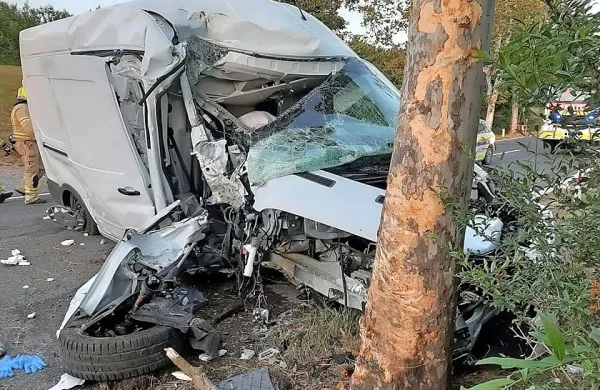 S kombijem trčil v drevo,z avtom v tovornjak