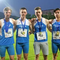 Državni prvaki na 4x100 m AK Gorica - Aljaž Murovec, Matej Stanič, Žiga Leban in Rok Kocina.