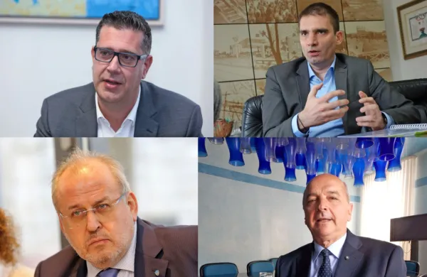 Zgoraj (z leve): Aleš Bržan, Klemen Miklavič. Spodaj (z leve): Rodolfo Ziberna, Roberto Dipiazza.  