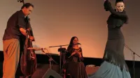 Plesalka flamenka Urška Centa, vokalistka Katja Šulc in kontrabasist Robert Jukič, so navdušili s predstavo Lorca, ti in jaz. 