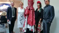 Festival La Milanesiana je podprl skupno kandidaturo Go! 2025 (z leve):  Stefano Ceretta (občina 
Gorica), Neda Rusjan Bric, Mateja Benedetti, Gorazd Božič (Mestna občina Nova Gorica). 

