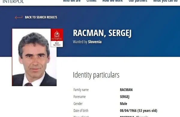 Sergeja Racmana že i&scaron;če Interpol