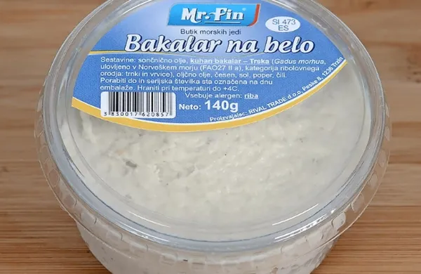 Uprava RS za varno hrano, veterinarstvo in varstvo rastlin je v 
vzorcu bakalaja proizvajalca Rival trade iz Trzina ugotovila 
prisotnost bakterije listerija.