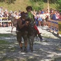 Na mu&scaron;ih, ki so jih tekmovalci letos le usmerjali, so jezdile lutke