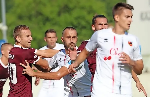 Pomembni akterji Tabora in Triglava: z leve so Aleš Mertelj, 
Predrag Sikimić, Luka Majcen in Mario Zebić.