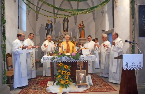 Ob 30. obletnici ustanovitve Župnije Hrpelje-Kozina so sveto mašo 
poleg upokojenega škofa msgr. Metoda Piriha (v rumenem) darovali 
še župniki, pomočniki  in diakoni, ki so v tej župniji delovali.   
