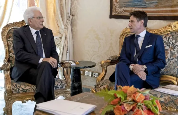 Italijanski premier Sergio Mattarella in premier Giuseppe Conte