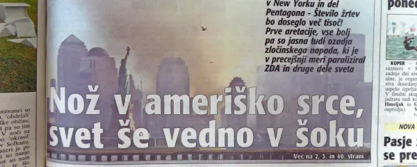 Svet je obnemel zaradi terorističnega napada na ZDA.