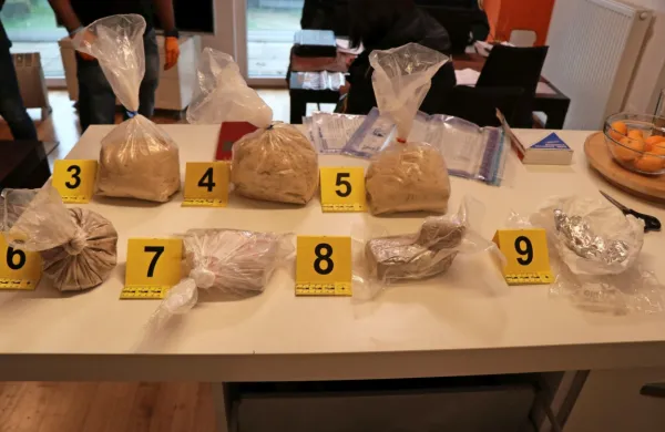 Med hišno preiskavo v stanovanju, ki ga je občasno uporabljal 
Ljubljančan, so našli skoraj kilogram heroina in približno 3,5 
kilograma še neznane prašnate snovi, s katero je najverjetneje 
mešal drogo.