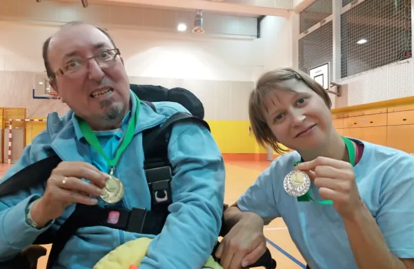 Fabio Rizzi in Natalie Finkšt z zlato in srebrno medaljo