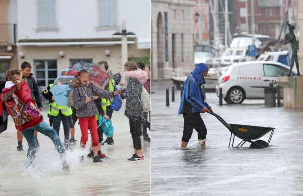 Poplavljanje v Piranu je nekaterim prineslo nekaj preglavic, 
drugim razlog za veselje.
